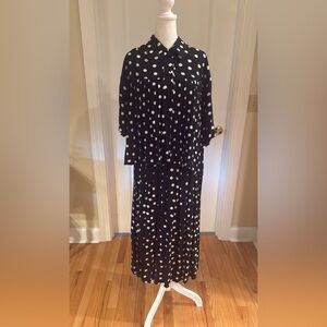 Vintage 80’s Componix Black & White Polka Dot 2-piece skirt set